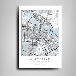 Mapa Amsterdam en Madera MDF