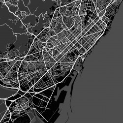 Mapa Barcelona en Madera MDF