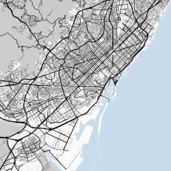 Mapa Barcelona en Madera MDF