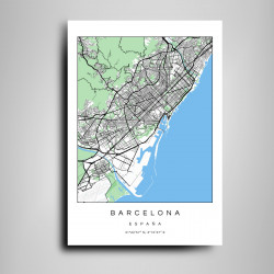 Mapa Barcelona en Madera MDF