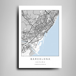 Mapa Barcelona en Madera MDF