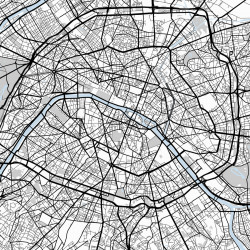 Mapa París en Madera MDF