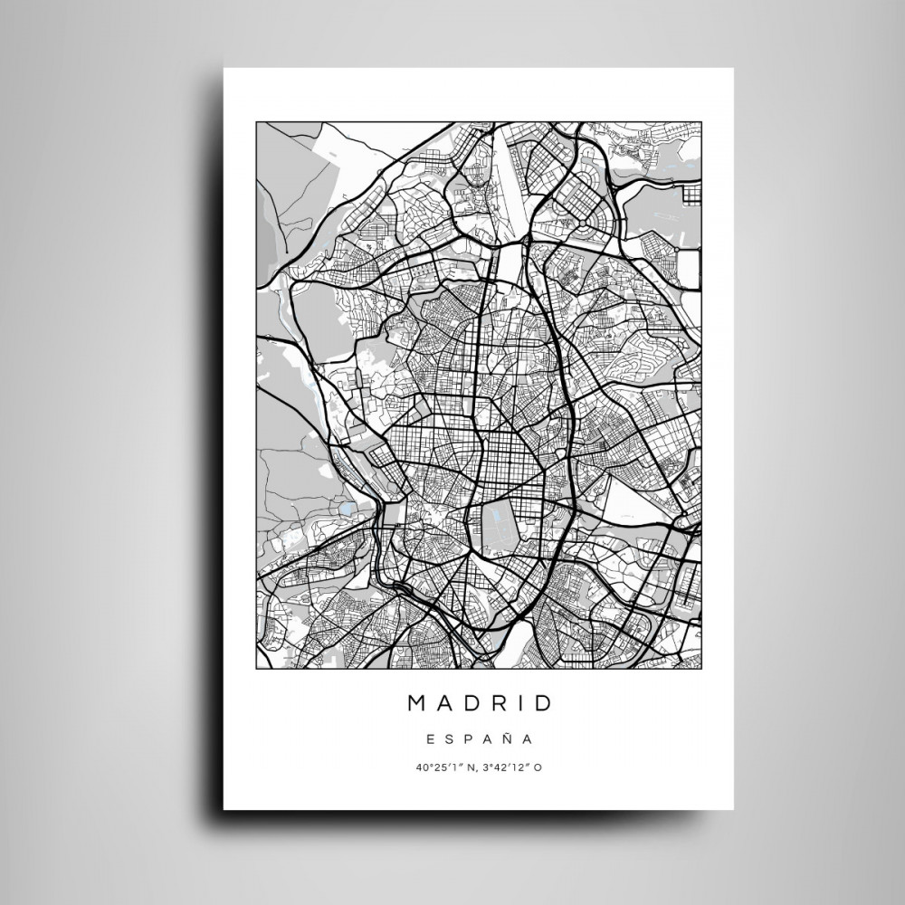 Mapa Madrid en Madera MDF