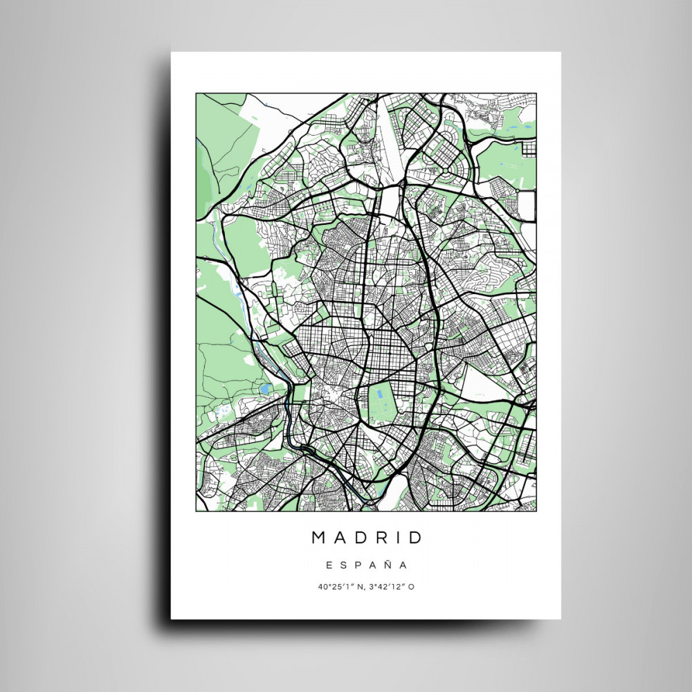 Mapa Madrid en Madera MDF