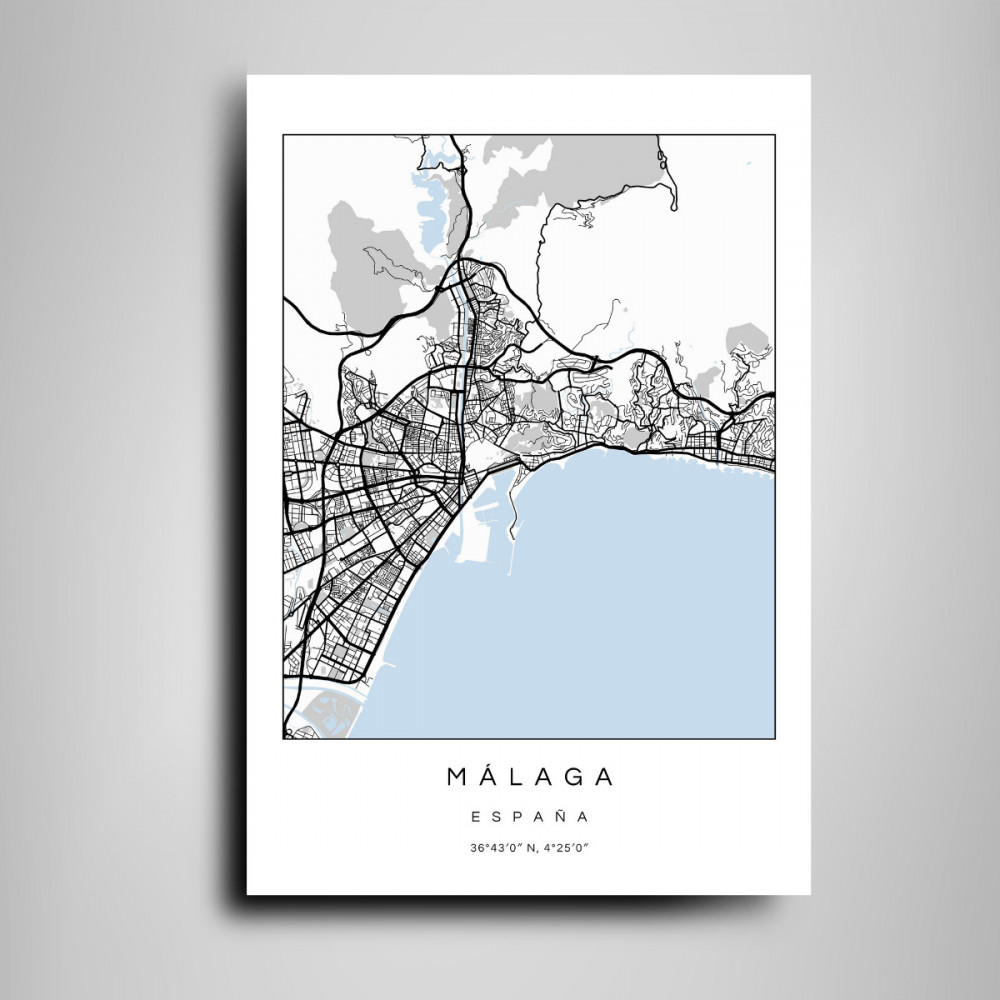 Mapa Málaga en Madera MDF