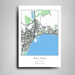 Mapa Málaga en Madera MDF