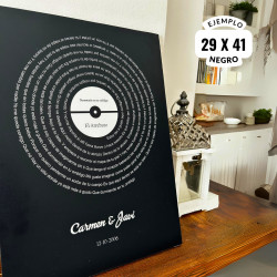 Vinilo Personalizado Blanco en Madera – Regalo para Parejas con Vuestra Canción Especial