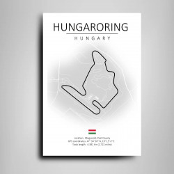 Cuadro Trazado Circuito de Hungaroring Hungría– Fans de Fórmula 1 y Automovilismo