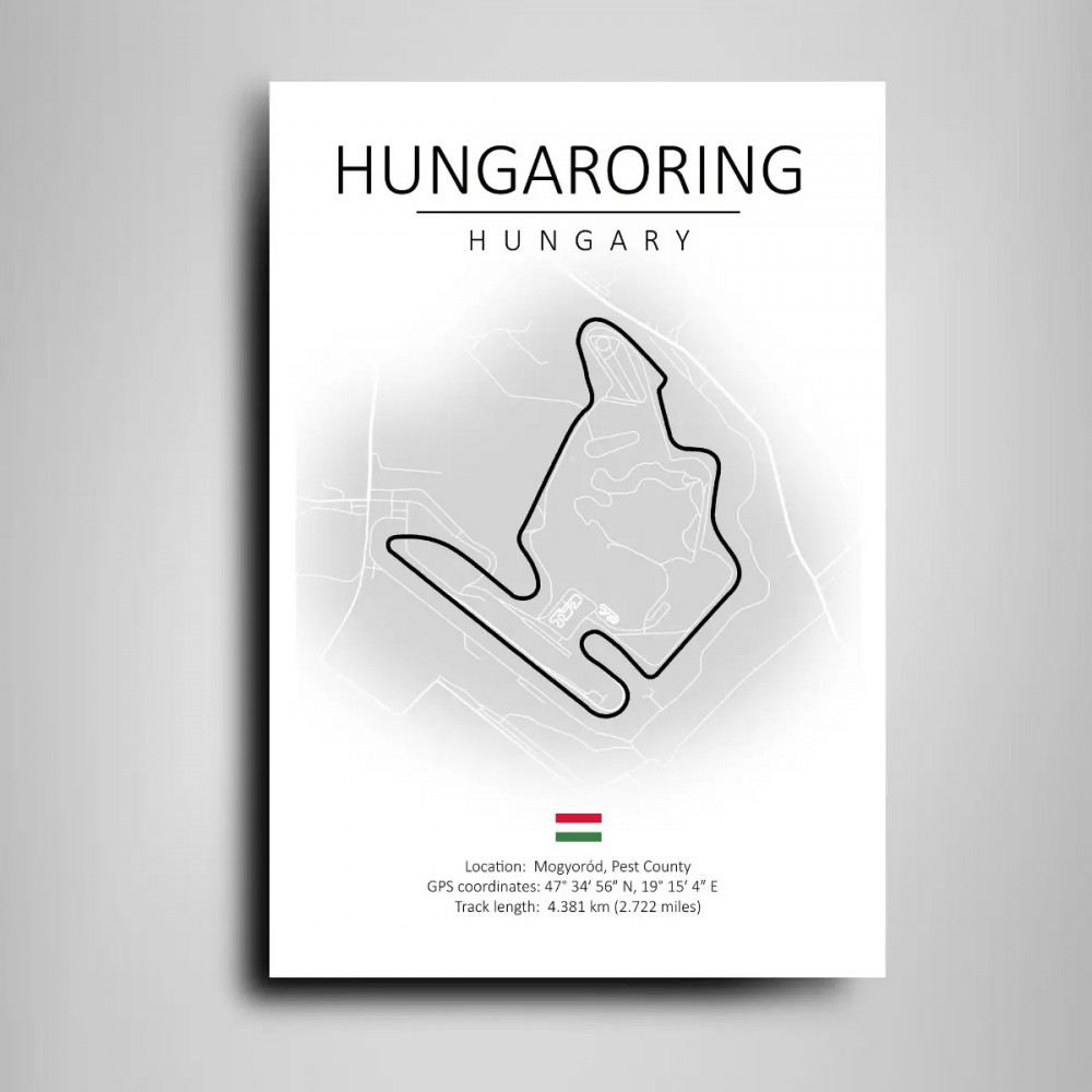 Cuadro Trazado Circuito de Hungaroring Hungría– Fans de Fórmula 1 y Automovilismo