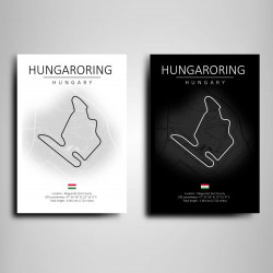 Cuadro Trazado Circuito de Hungaroring Hungría– Fans de Fórmula 1 y Automovilismo