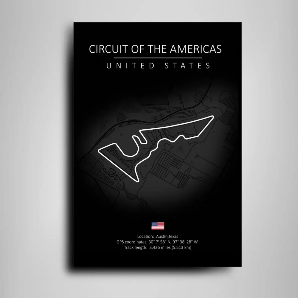 Cuadro Trazado Circuito de las Américas, Estados Unidos– Fans de Fórmula 1 y Automovilismo