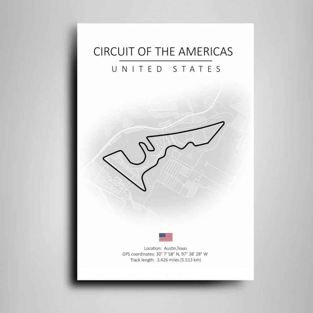 Cuadro Trazado Circuito de las Américas, Estados Unidos– Fans de Fórmula 1 y Automovilismo