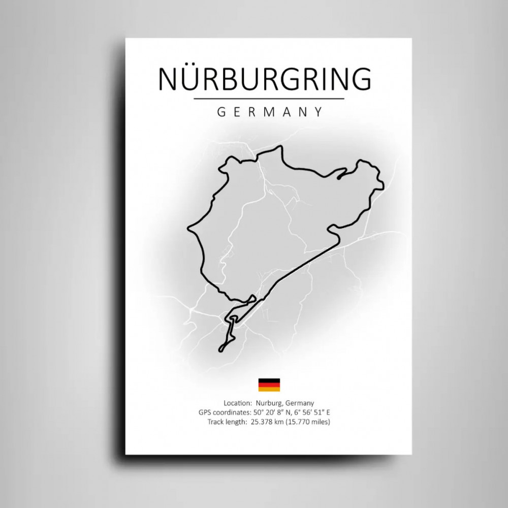 Cuadro Trazado Circuito de Nurburgring Alemania– Fans de Fórmula 1 y Automovilismo