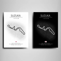 Cuadro Trazado Circuito de Suzuka Japón– Fans de Fórmula 1 y Automovilismo