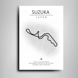 Cuadro Trazado Circuito de Suzuka Japón– Fans de Fórmula 1 y Automovilismo