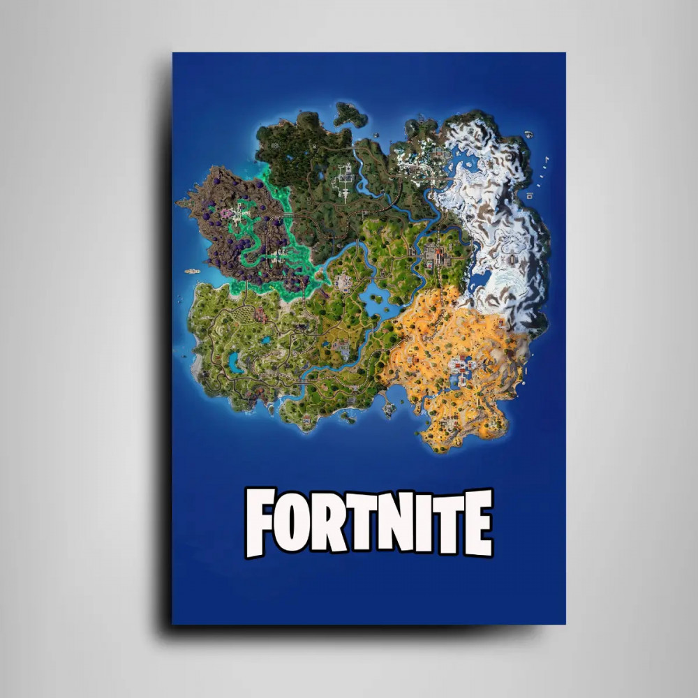 Mapa de la Isla - Fortnite | Arte de Colección para Fans del Juego