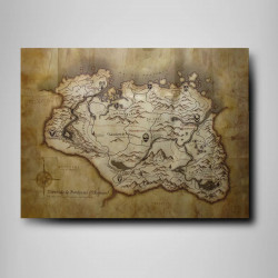 Mapa de Skyrim - The Elder Scrolls | Decoración para Fans de Tamriel