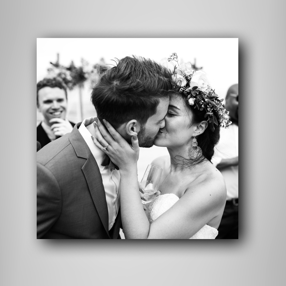 Cuadro Cuadrado de Boda Personalizado en Madera MDF - Foto de Alta Calidad