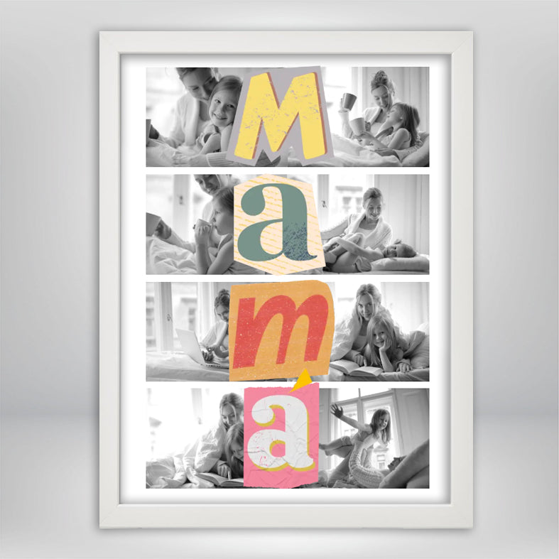Cuadro Collage Vintage para Mamá - Regalo personalizado para madres