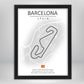 Cuadro Circuito Barcelona-Catalunya – Mapa Minimalista en Varios Colores