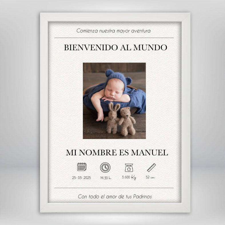 Cuadro bebé Bienvenido al mundo