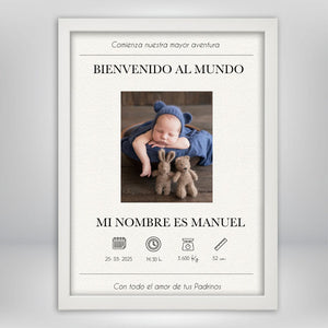 Cuadro bebé Bienvenido al mundo
