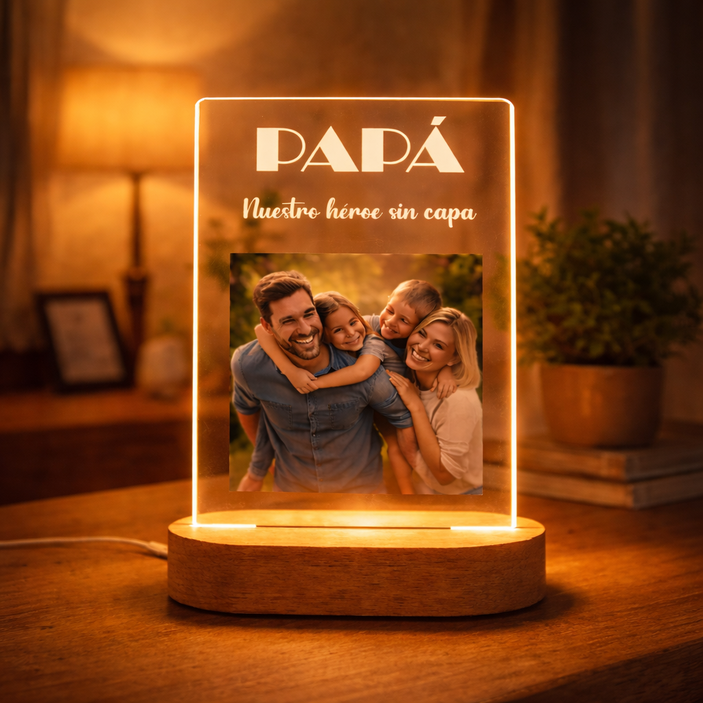 Lámpara de metacrilato personalizada – Especial Día del Padre