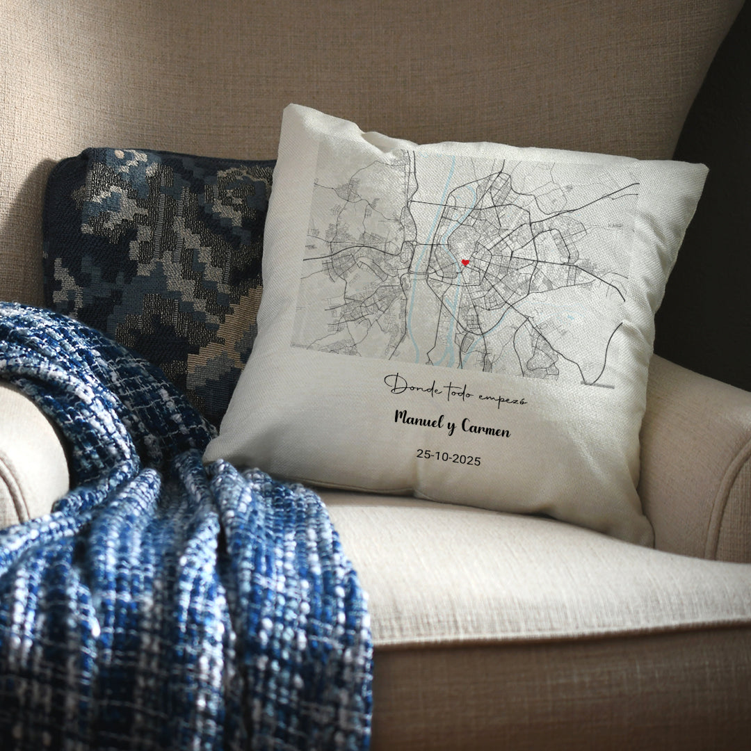 Cojín Mapa lugar especial