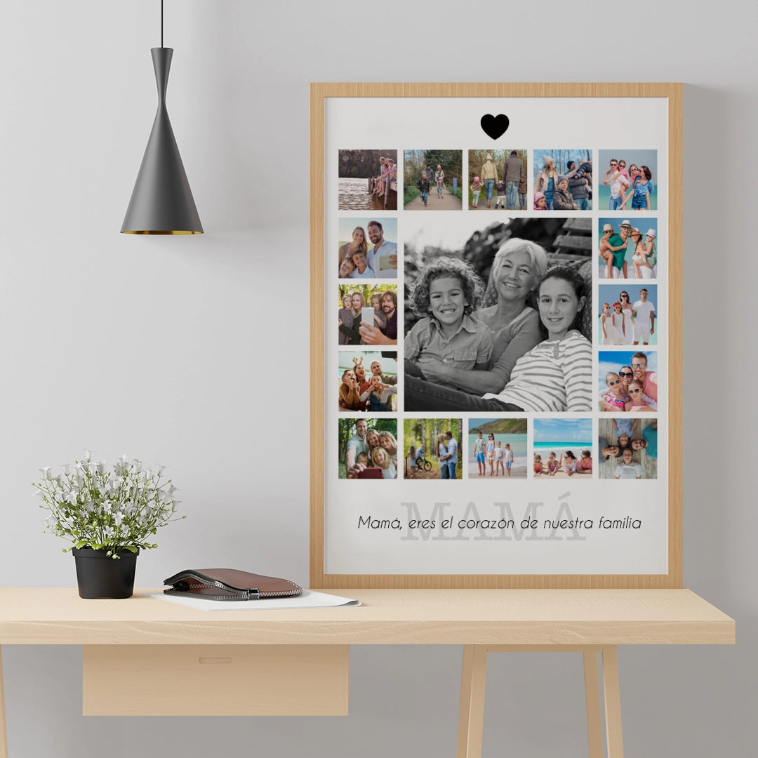 Collage Personalizado para Mamá – Cuadro con Fotos y Mensaje
