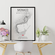 Cuadro Circuito Mónaco Monte-Carlo – Mapa Minimalista en Varios Colores