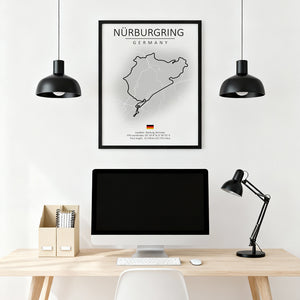 Cuadro Circuito Nürburgring Alemania – Mapa Minimalista en Varios Colores