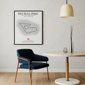 Cuadro Circuito Red Bull Ring Austria – Mapa Minimalista en Varios Colores