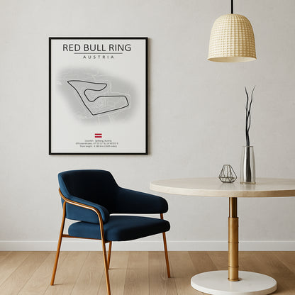 Cuadro Circuito Red Bull Ring Austria – Mapa Minimalista en Varios Colores