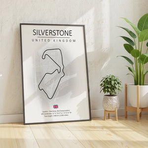 Cuadro Circuito Silverstone Reino Unido – Mapa Minimalista en Varios Colores