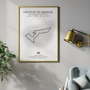 Cuadro Circuito de las Americas – Austin Texas – Mapa Minimalista en Varios Colores