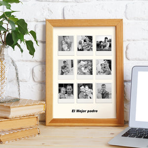 Cuadro Collage Polaroid Papá con 9 Fotos - Regalo original para padres