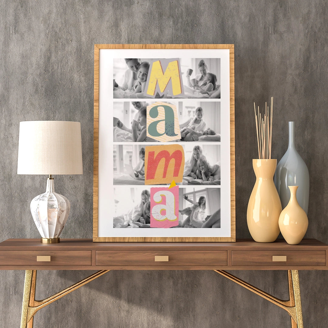 Cuadro Collage Vintage para Mamá - Regalo personalizado para madres
