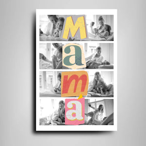 Cuadro Collage Vintage para Mamá - Regalo personalizado para madres