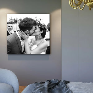 Cuadro Cuadrado de Boda Personalizado en Madera MDF - Foto de Alta Calidad
