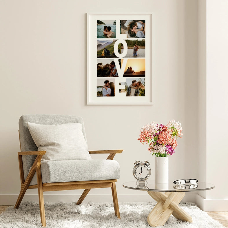 Cuadro Love Collage Moderno 8 Fotos Personalizadas - Regalo Original para Parejas