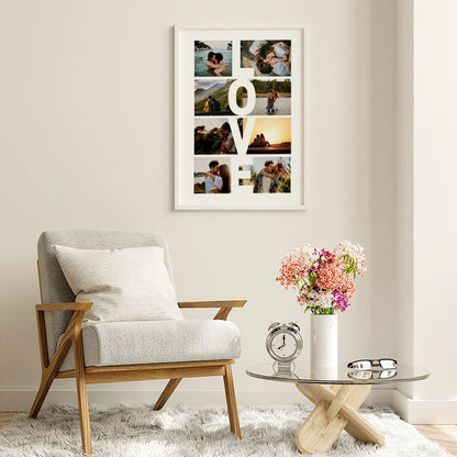 Cuadro Love Collage Moderno 8 Fotos Personalizadas - Regalo Original para Parejas