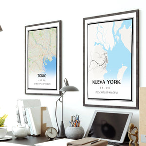 Cuadro Mapa Elegance Personalizado – Cualquier Ciudad o Ubicación del Mundo