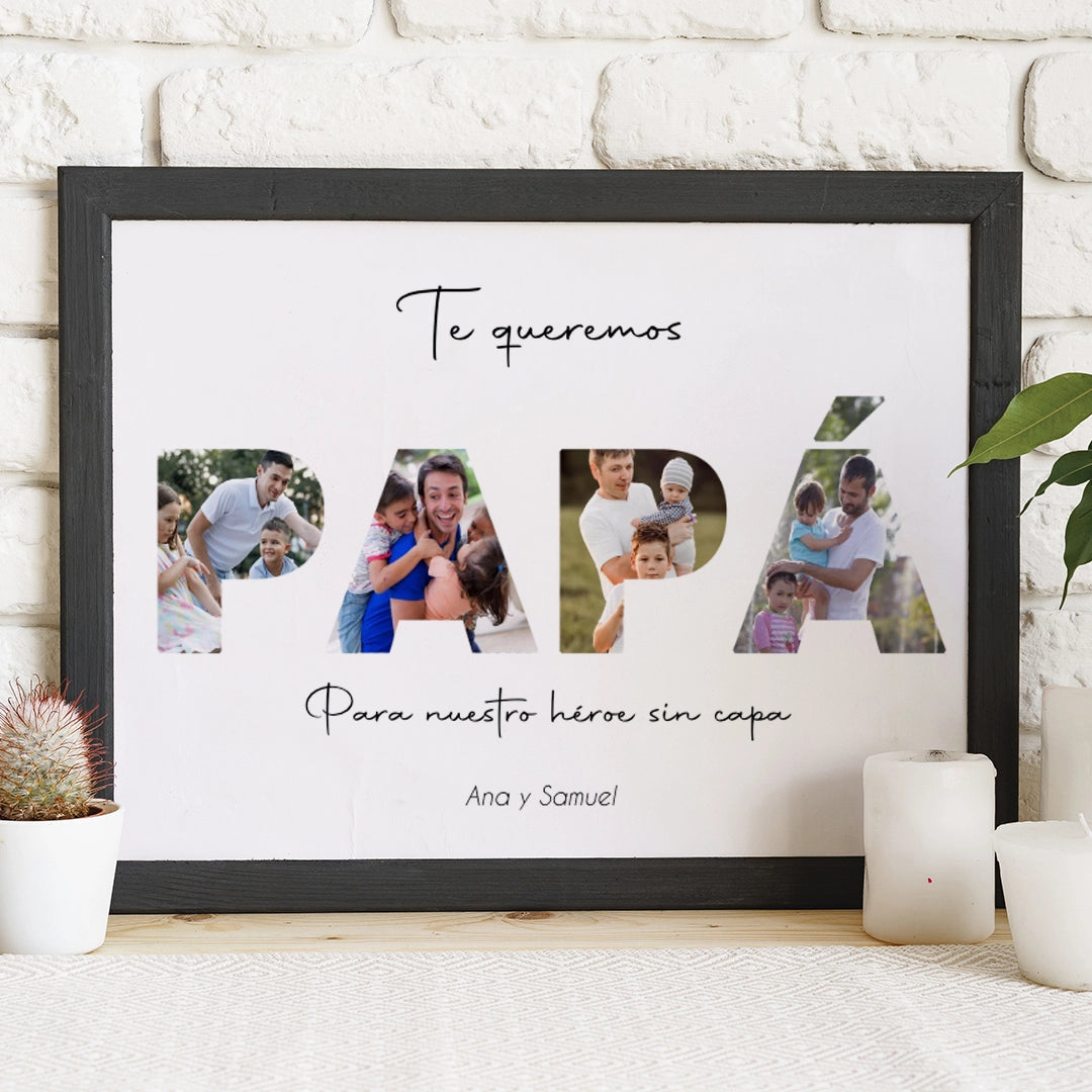 Cuadro Personalizado con Fotos para Papá - Regalo original para padres