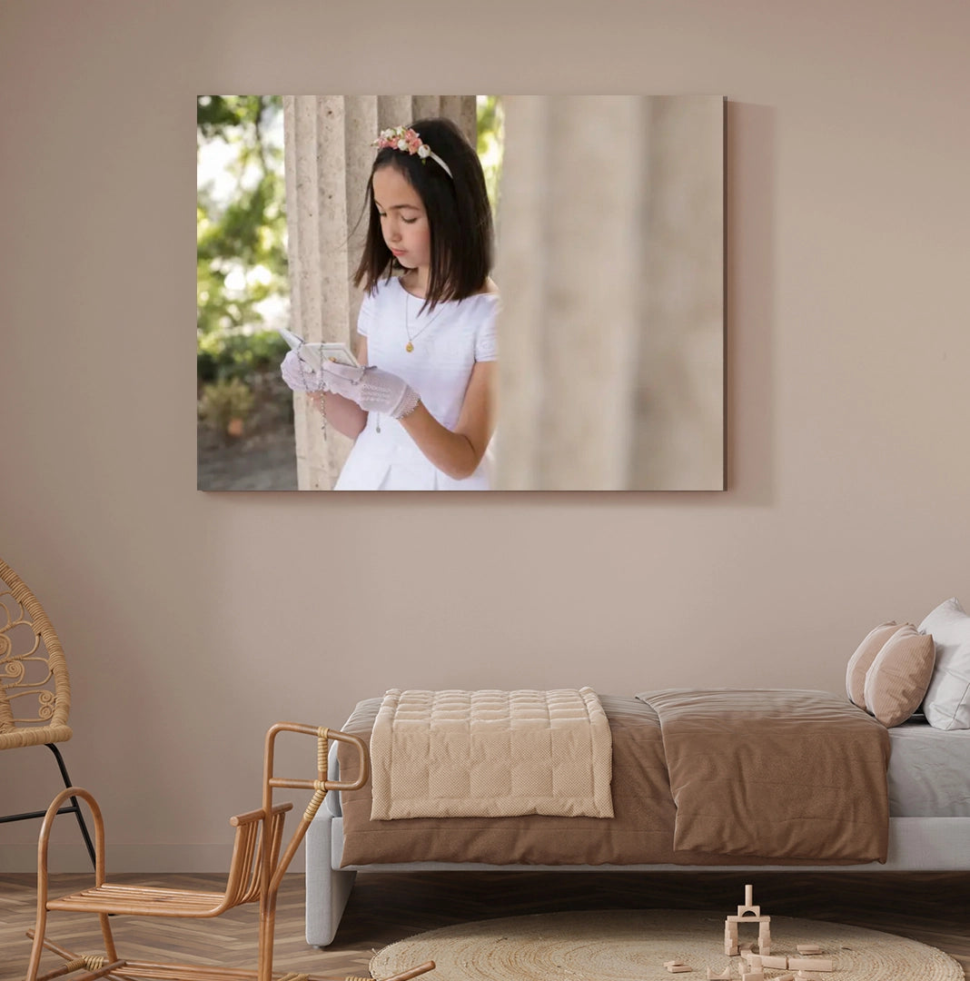 Cuadro Personalizado de Primera Comunión en Madera MDF - Foto Horizontal de Alta Calidad