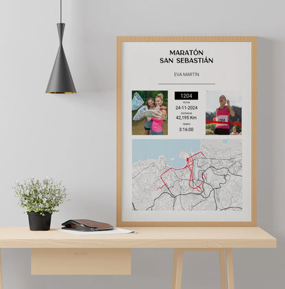 Cuadro Running Personalizado – Cualquier Carrera o Maratón (GPX / Strava)
