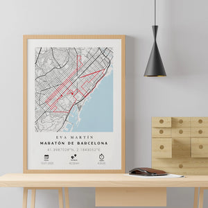 Cuadro Running Personalizado – Mapa Minimalista Cualquier Carrera o Maratón (GPX / Strava)