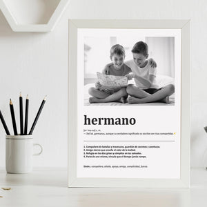 Cuadro Significado Hermano - Regalo emotivo para Hermanos