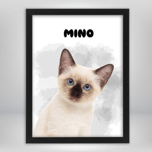 Cuadro Gato Personalizado – Retrato con Foto y Nombre