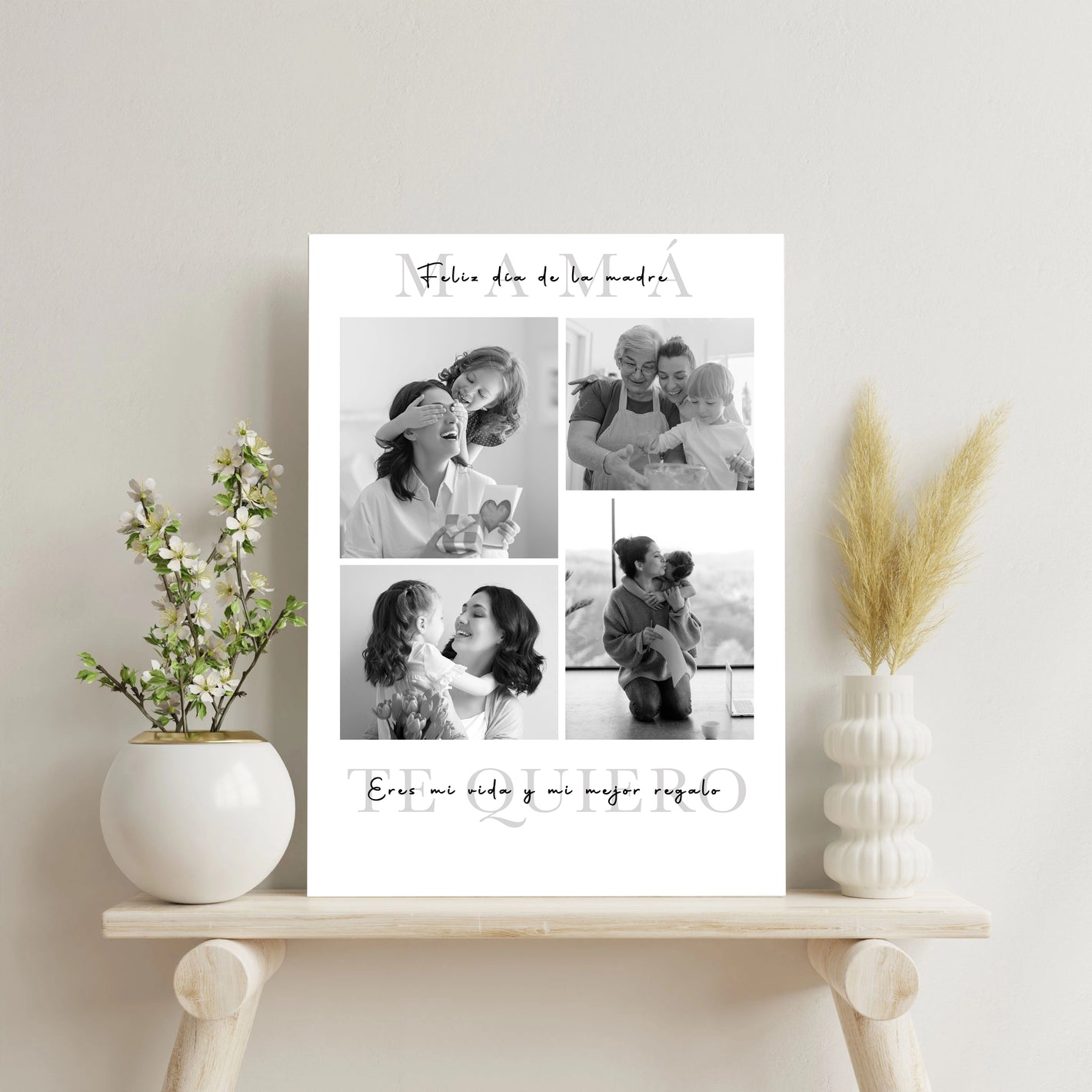 Cuadro para Mamá con Collage de Fotos – Cuadro con Fotos y Dedicatoria