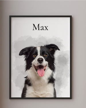 Cuadro Mascota Personalizado – Retrato con Foto y Nombre